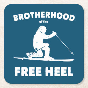 Broderskap i Free Heel Telemark Skiing Underlägg Papper Kvadrat