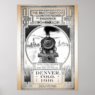 Broderskap med lokomotiv brandmän och tekniker poster