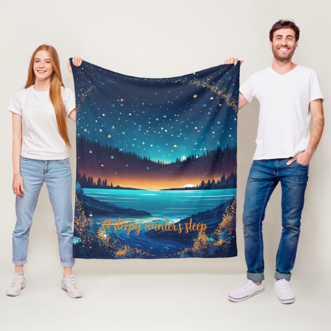 Brödfloden Abstrakt med Magic Stars Sunset - Fleecefilt (På plats)