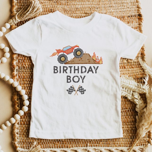 BRODI Röd Monster Truck Födelsedags Pojke T Shirt (Skapare uppladdad)