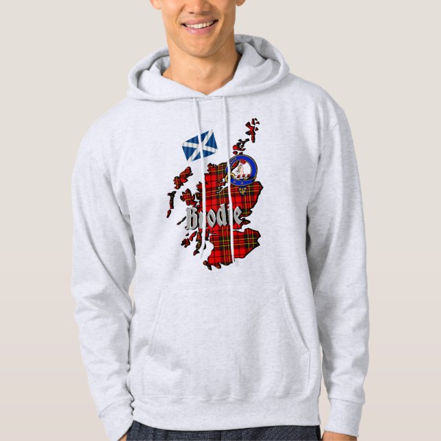 Brodie Klan Badge och Tartan Vuxen Hoodie (Framsida)