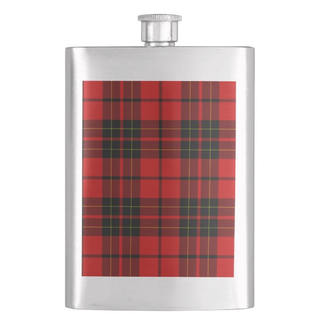 Brodie klan tartan röd rödspätta fickplunta (Framsidan)