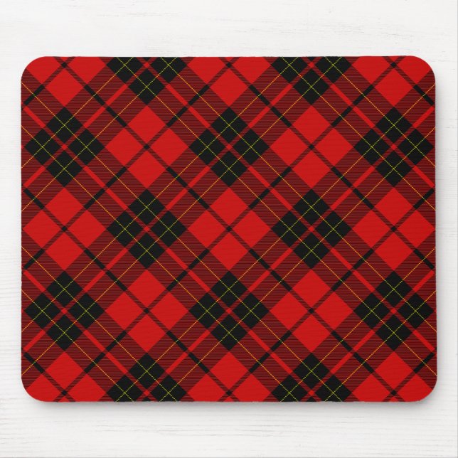 Brodie klan tartan röd rödspätta musmatta (Framsidan)