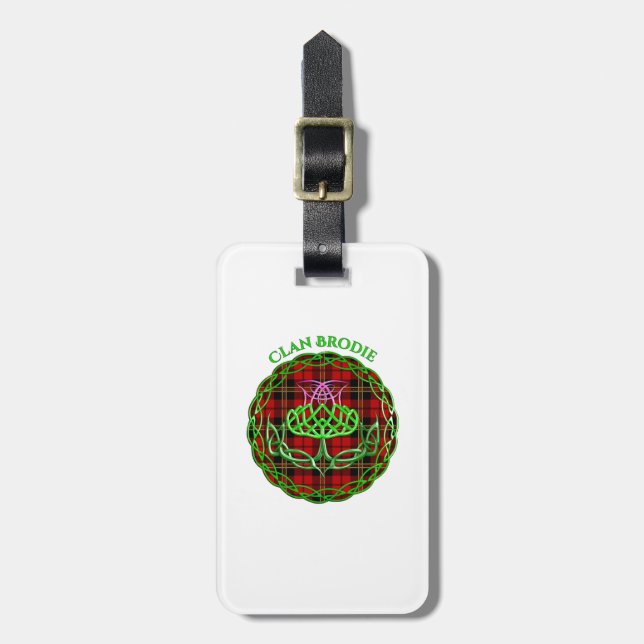 Brodie Scottish Tartan Celtic Thistle Bagagebricka (Vertikal Framsida)