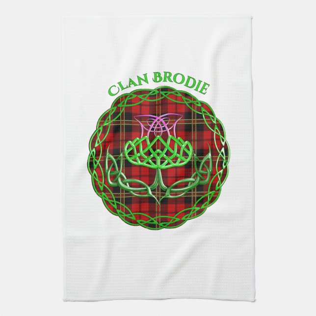 Brodie Scottish Tartan Celtic Thistle Kökshandduk (Vertikal)