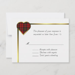 Brodie Tartan Play Heart Bröllop OSA Card Kort