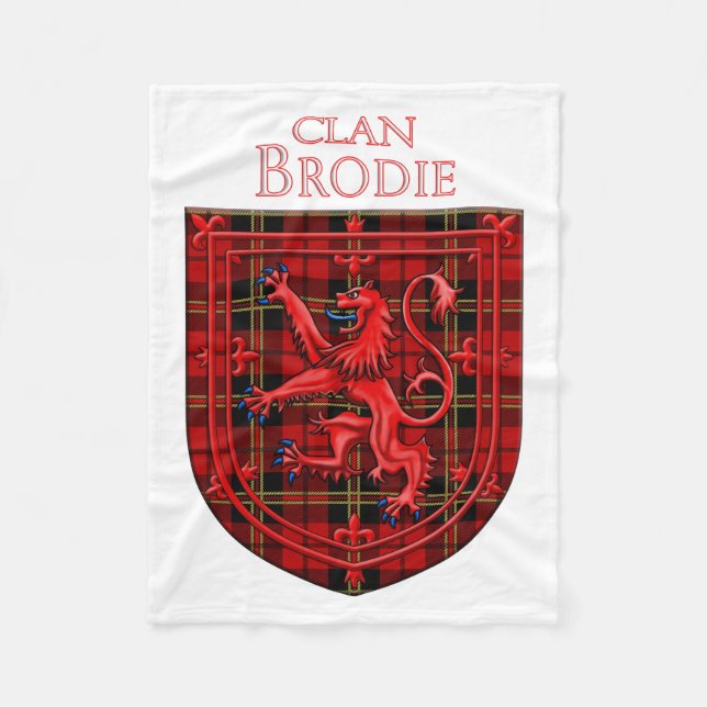 Brodie Tartan Scottish Plaid Lion Rampant Fleecefilt (Framsidan)