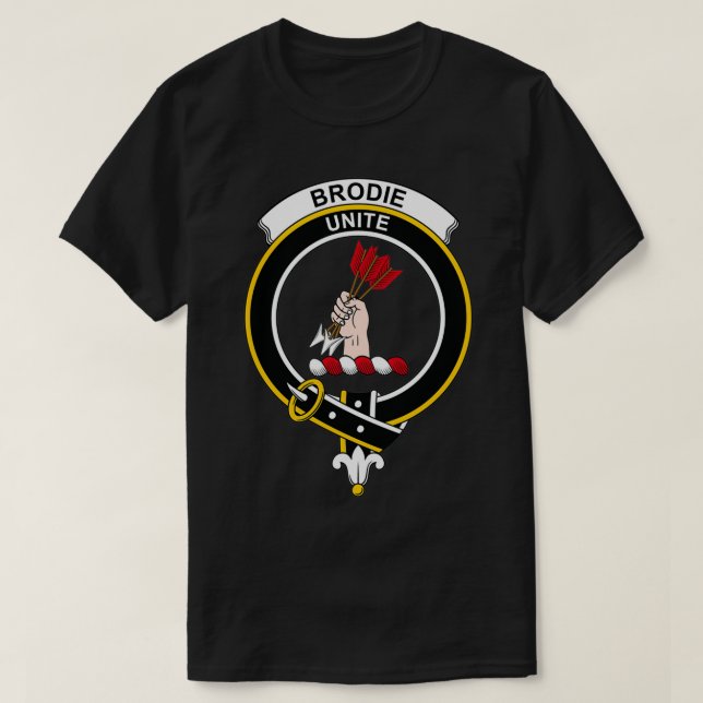 Brodie Vapensköld Tartan Klan Scottish Klan T Shirt (Design framsida)