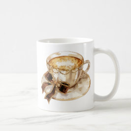 Brödkaffeillustration för hett av brunkolscoquette kaffemugg