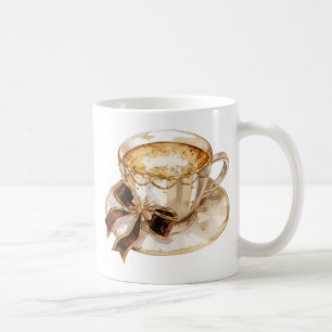 Brödkaffeillustration för hett av brunkolscoquette kaffemugg