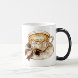 Brödkaffeillustration för hett av brunkolscoquette magisk mugg