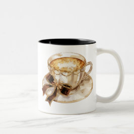 Brödkaffeillustration för hett av brunkolscoquette Två-Tonad mugg