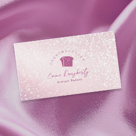 Brödlogo Bageri med Rosa Glitter Visitkort