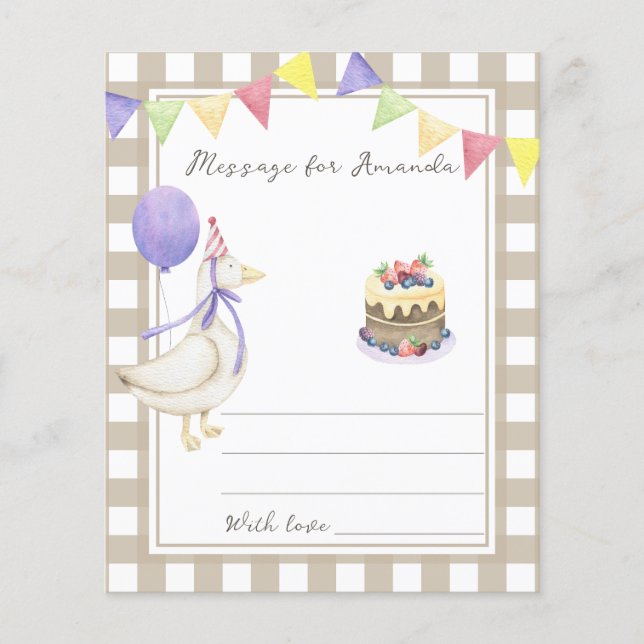 Brödmeddelande om födelsedagstid (Framsida)