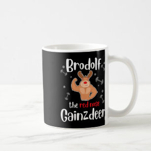 Brodolf Den Röda Näsan Gainzdeer Mäns Gym Jul Kaffemugg