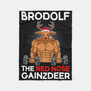 Brodolf Red Nose Gainzdeer jul Bodybuild Fleecefilt