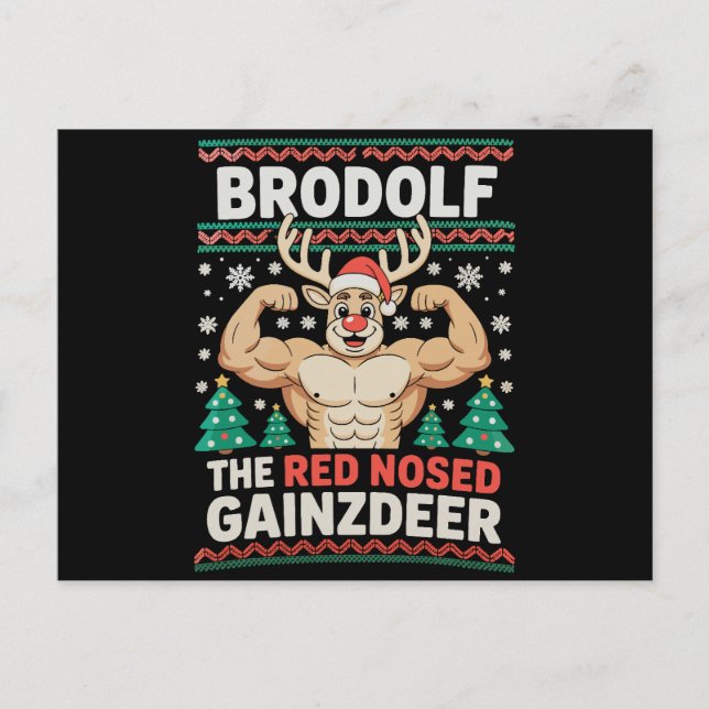 Brodolf Rödnäsad Gainzren Julgym Helg Vykort (Framsida)