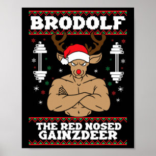 Brodolf Rolig Jul Buff Ren Gym Bodybuilding Poster