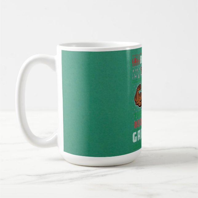 Brodolf the Red Nose Gainzdeer Gym Ugly jul Kaffemugg (Vänster)