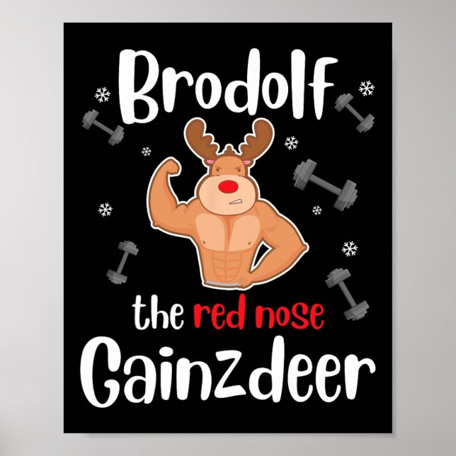 Brodolf The Red Nose Gainzdeer Mäns Gym Jul  Poster (Framsidan)