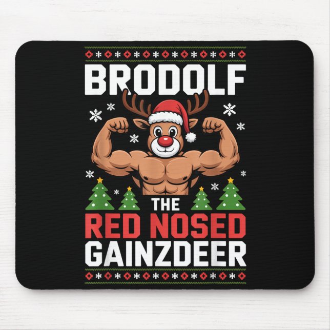 Brodolf The Red Nosed Gainzdeer Funny Christmas Gy Musmatta (Framsidan)