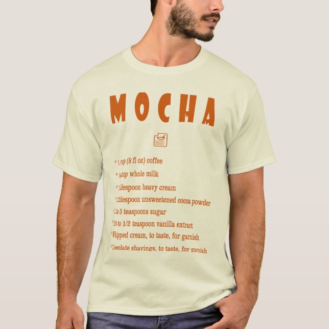 Brödromet Mocha kaffe recept cafe mjölk T Shirt (Framsida)