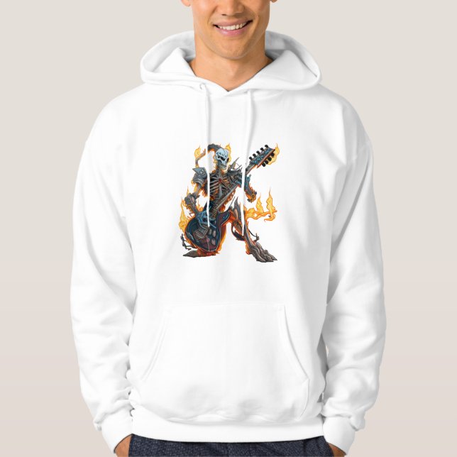 Brödskelett med gitarr och braså Hoodie (Framsida)