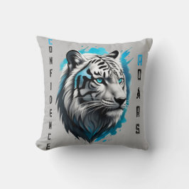 Brödsten Elegance: Blue Eyed White Tiger Stare Kudde