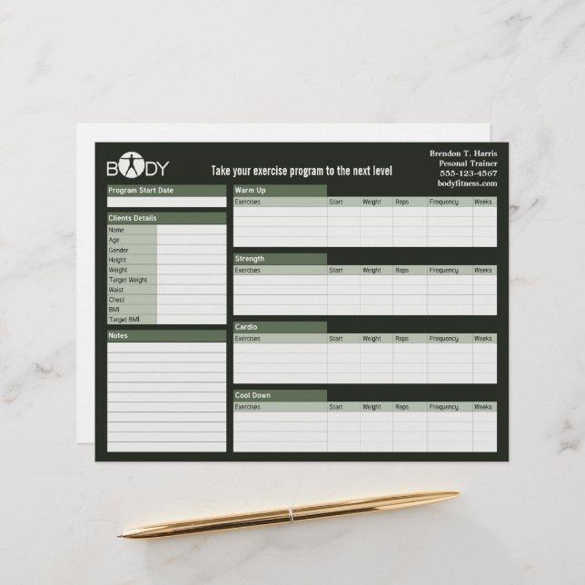 Brödtext för Galenhet personalträningslogg Lakan (Fram/Back In Situ)