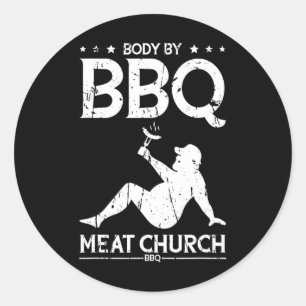 Brödtext från Bbq Kött Church Bbq - Bbq Enentusias Runt Klistermärke