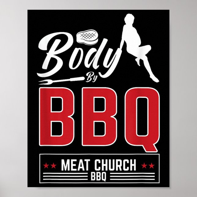 Brödtext från BBq Kött Church för en flott Barbequ Poster (Framsidan)