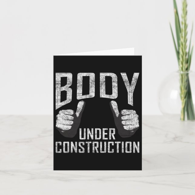 Brödtext under bygggymmen Workout Bodybuilding Kort (Framsida)