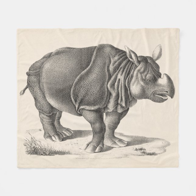 Brodtmann Rhinoceros Sketch Fleecefilt (Framsidan (Horisontell))