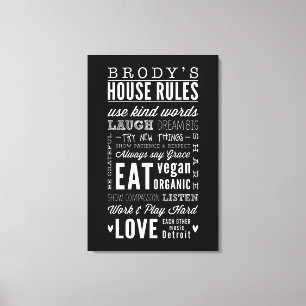 BRODY - ANPASSAD NAMN HOUSE REGLER modern typograf Canvastryck