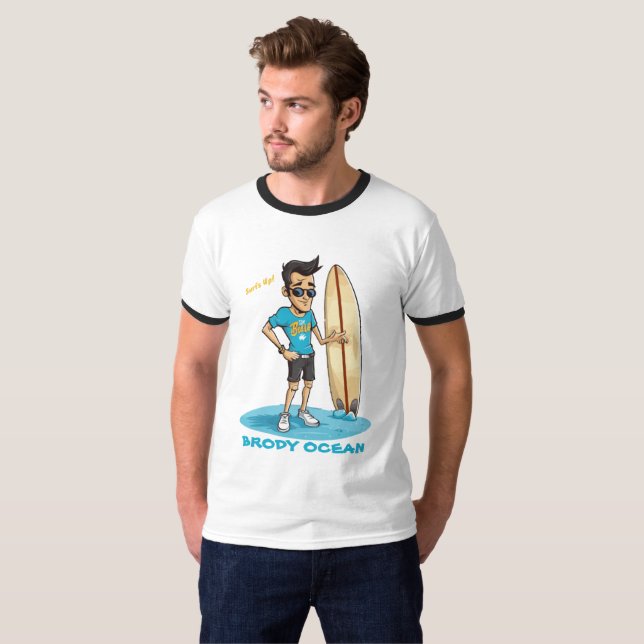 Brody Ocean Wavecrest T Shirt (Hel framsida)