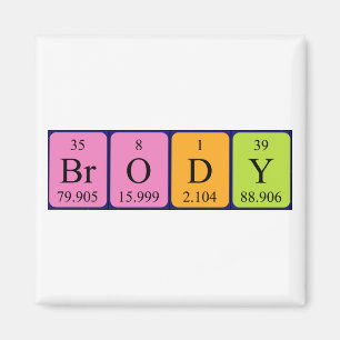 Brody periodiskt bord namn magnet