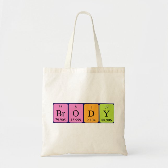 Brody periodiskt bord namn tote bag tygkasse (Framsidan)