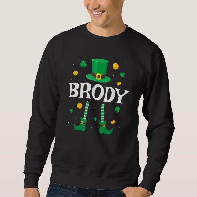 Brody Saint patrick S Day Leprechaun Costume Bro Lång Ärmad Tröja (Framsida)