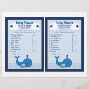 Brody Whale Nautical Pris Game Baby Shower