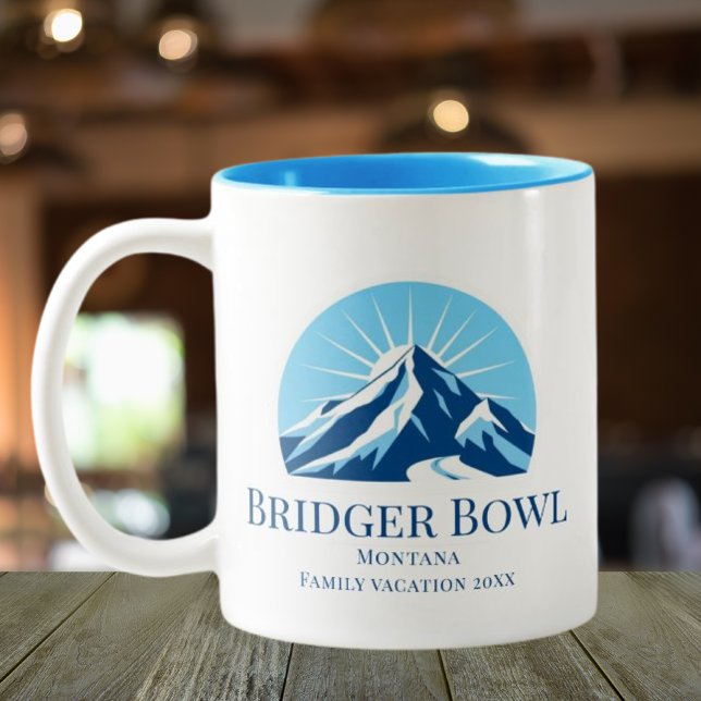 Broger Bowl Montana-skidort kaffe Två-Tonad Mugg (Skapare uppladdad)