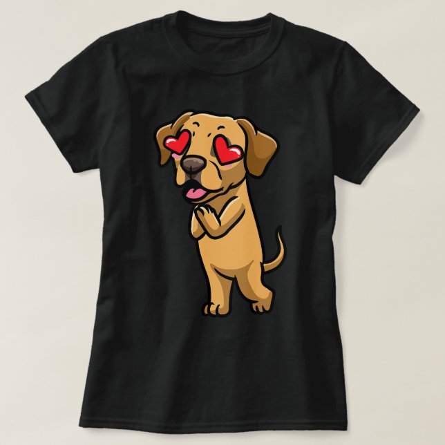 Broholmer Hund Danish Mastiff in Kärlek Kawaii Emo T Shirt (Design framsida)
