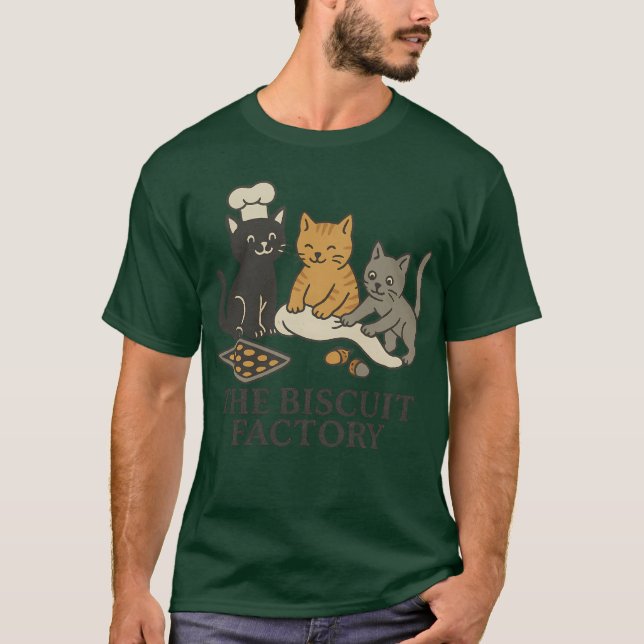 Broiderad Biscuit Factory T Shirt (Framsida)