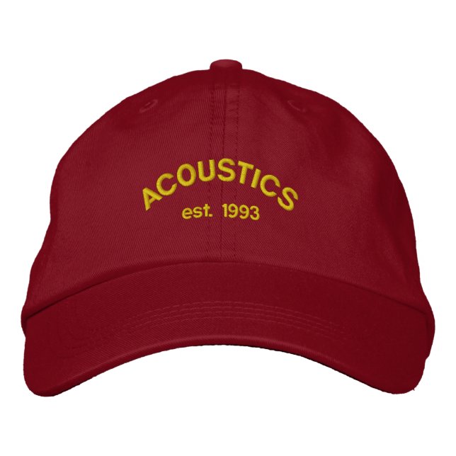 Broiderad Hat - Acoustics est 1993 Broderad Keps (Framsida)