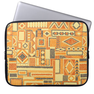 Broiderade sömlösa lappverk mönster. Bohemian o Laptop Fodral