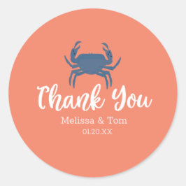 Broil Boil Blue Bröllop Tack Runt Klistermärke