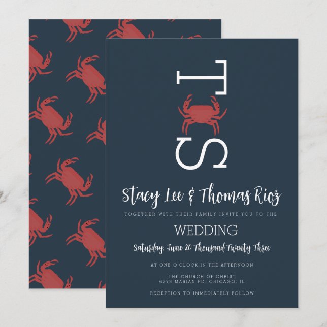 Broil Typography Bröllop Inbjudningar (Fram/baksida)