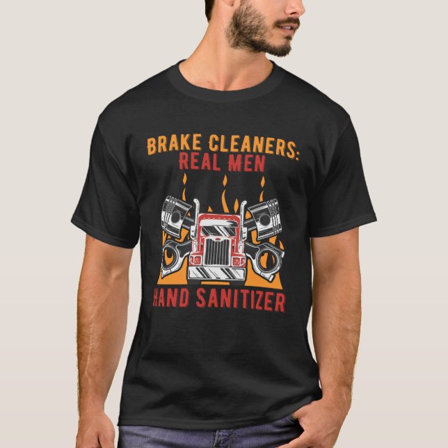 Broke Cleaners Real Manar Hand Sanitizer Car Mecha T Shirt (Framsida)