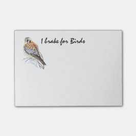 Broke for Birds Quote Kestrel Falcon Bird Post-it Block