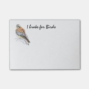 Broke for Birds Quote Kestrel Falcon Bird Post-it Block