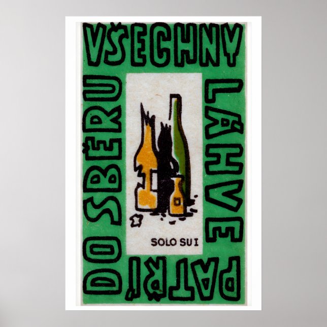 Broken Alcohol Bottles - Matchbox Print - Czech Poster (Framsidan)